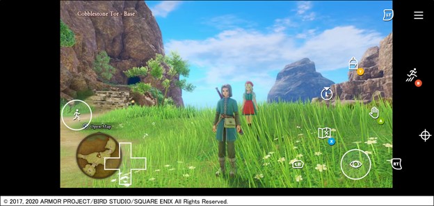 touch controls in Dragon Quest XI, arranged for ergonomic accessibility